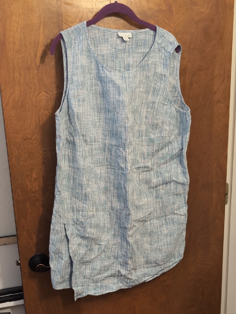 J Jill Sleeveless Light Blue Linen Tunic  - Casual Summer Layer
